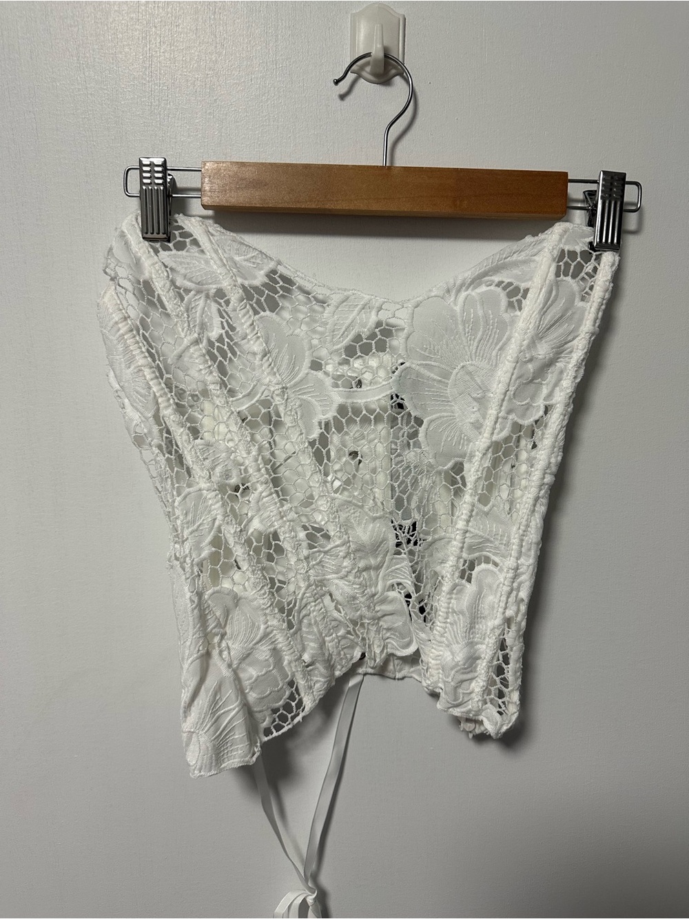 White Crochet Corset